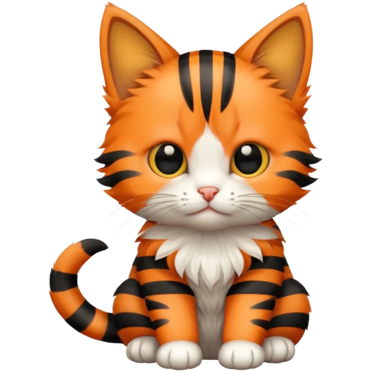 a sitting kitten with stripes emoji