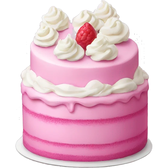 Pink cake with white cream emoji