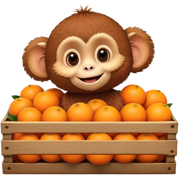 Cheburashka in a crate of oranges emoji