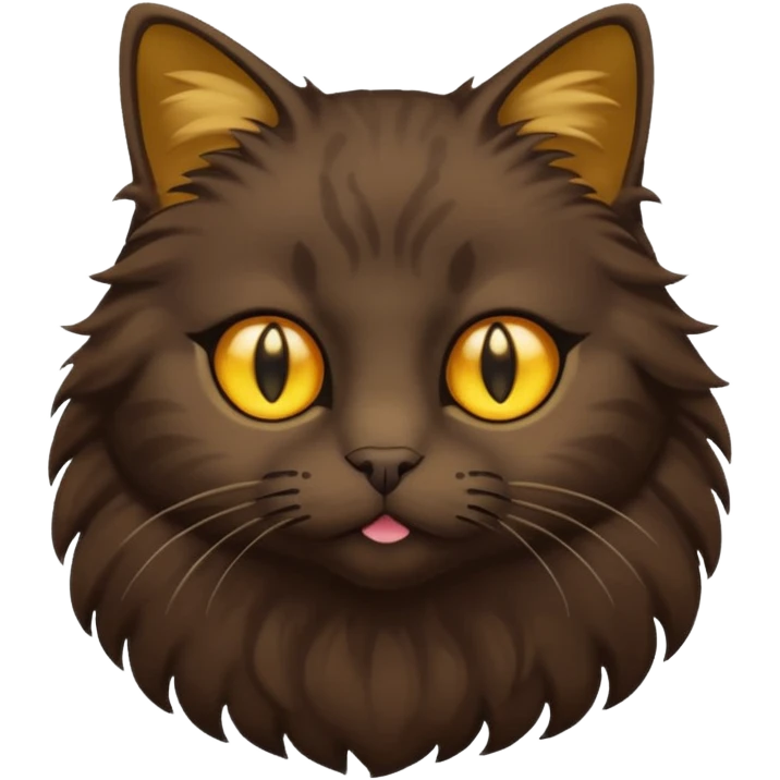 Dark-Brown cat with golden eyes (full body) emoji