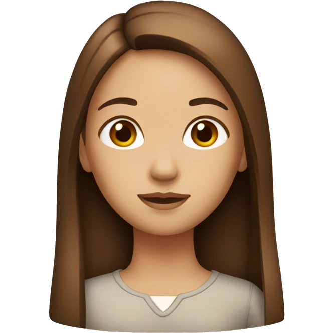 a girl with brown straight hair emoji