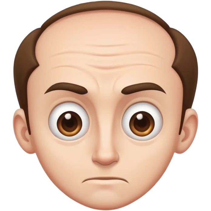Guy with an extremely large forehead, comically huge forehead, male character emoji