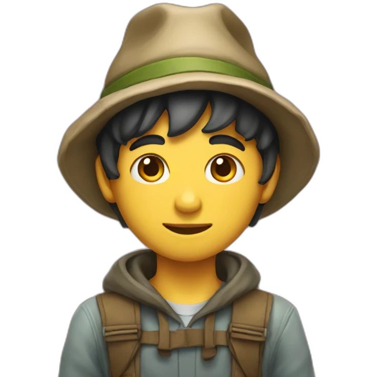 Boy with noogle hat emoji