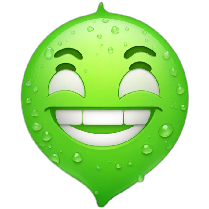 limegreen-waterdrop-with-smiling-mouth emoji