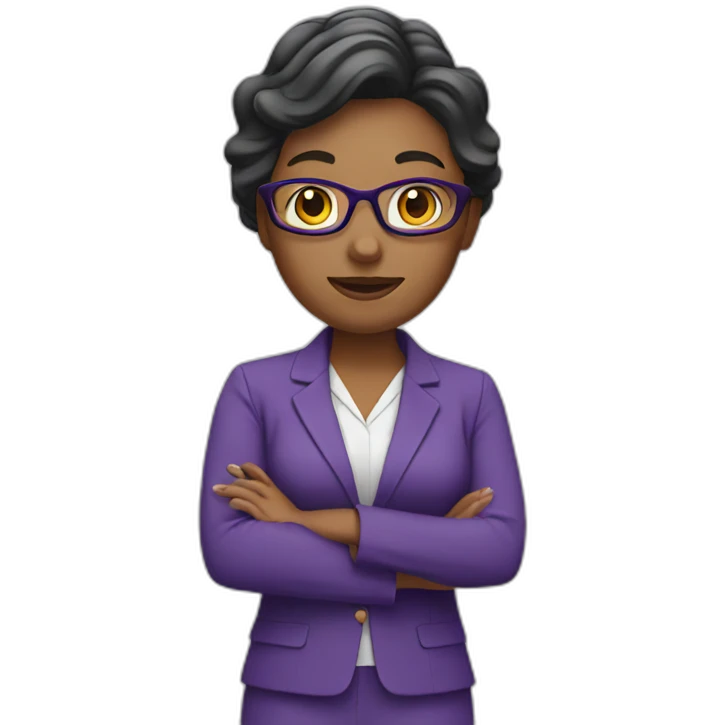 female teacher wearing purple suit emoji