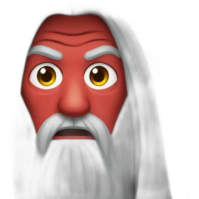 gandalf with an angry red face emoji