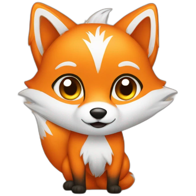 Orange fox with silver hair emoji