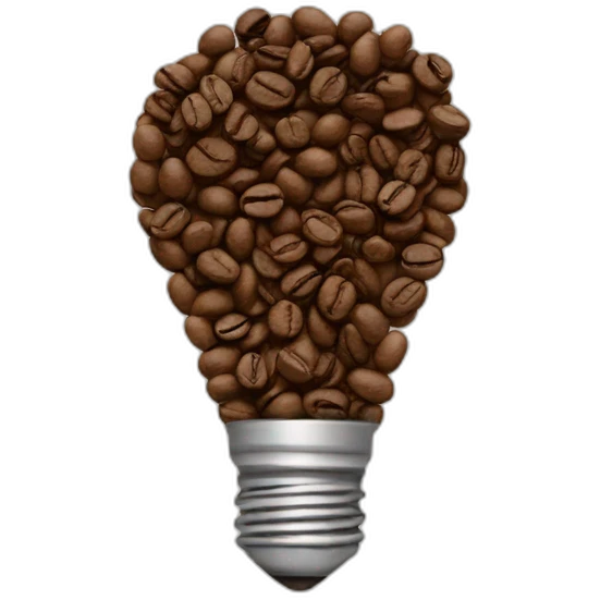 a lightbulb crafted with coffee beans emoji