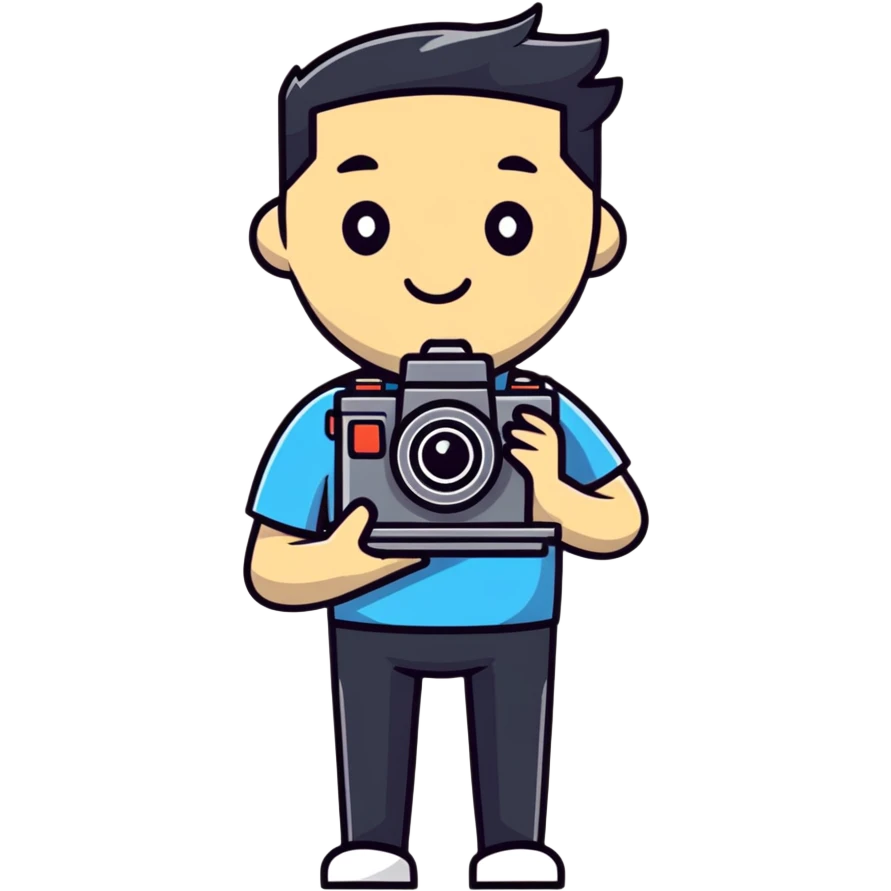 photographer with camera emoji