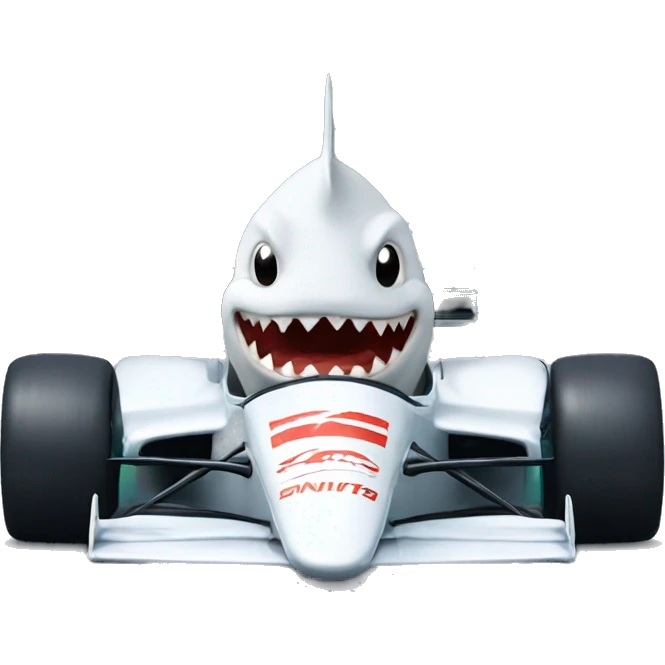 Shark with formula 1 car emoji