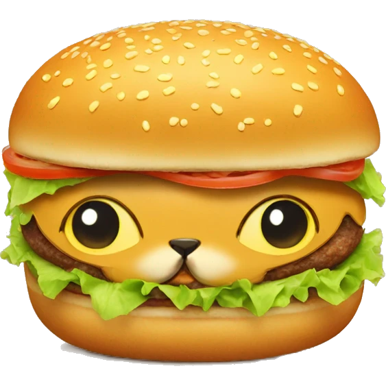 Cat as a burger emoji