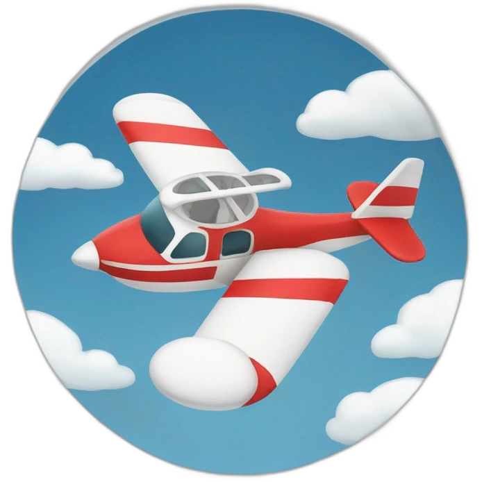 A Cat red and white in a plane emoji