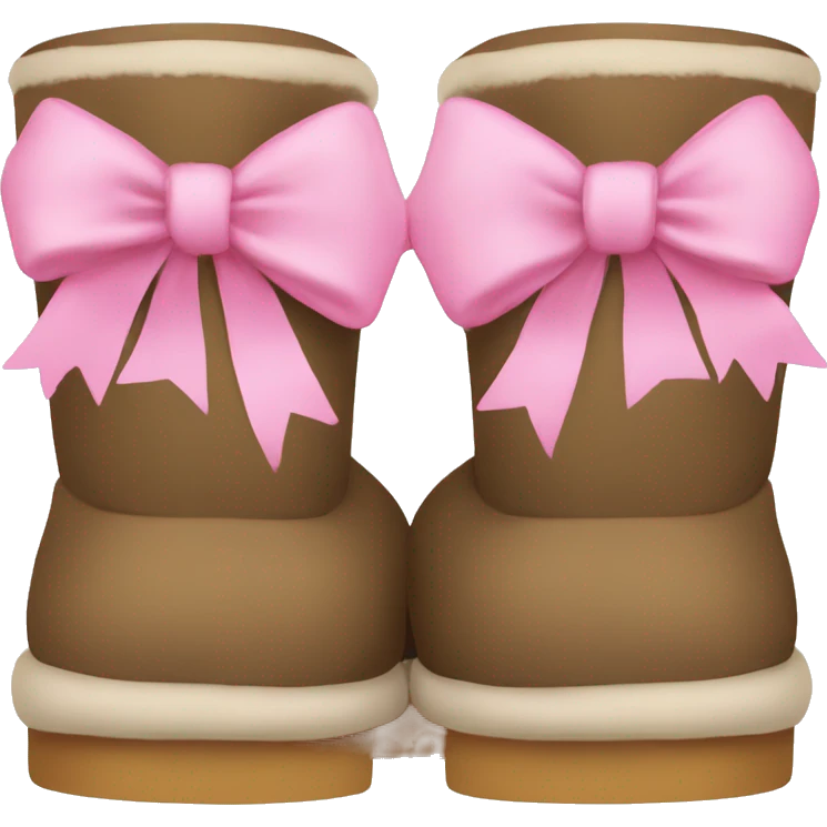 Uggs with a pink bow on the back emoji