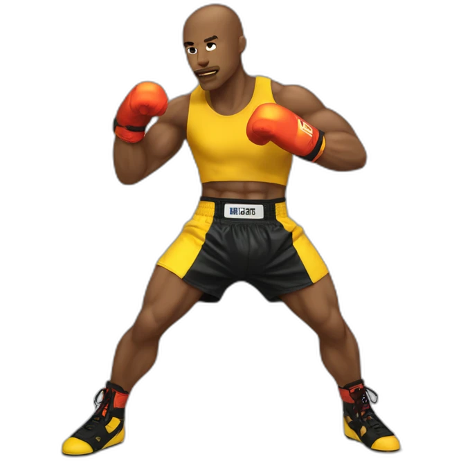 kickboxer with yellow shorts and gloves emoji