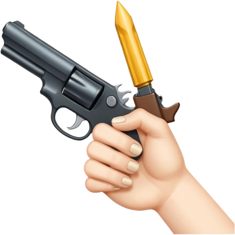 two fingers pointed like a gun emoji