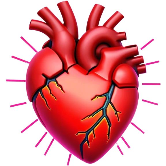 neon cyberpunk style heart emoji