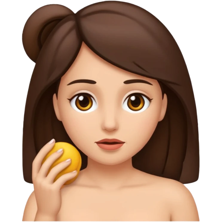 Une femme brune complètement nue on la vois de plus loin emoji