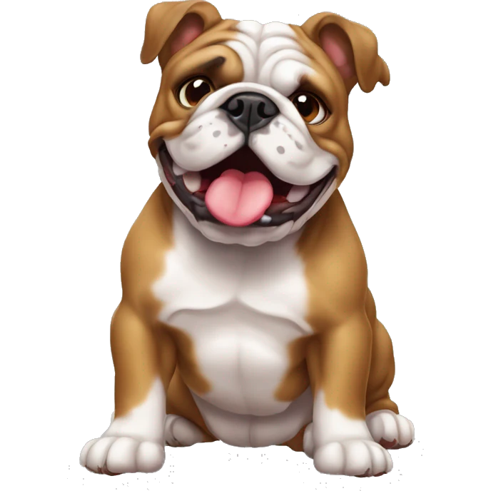 bulldog ingles marrón dando besos emoji