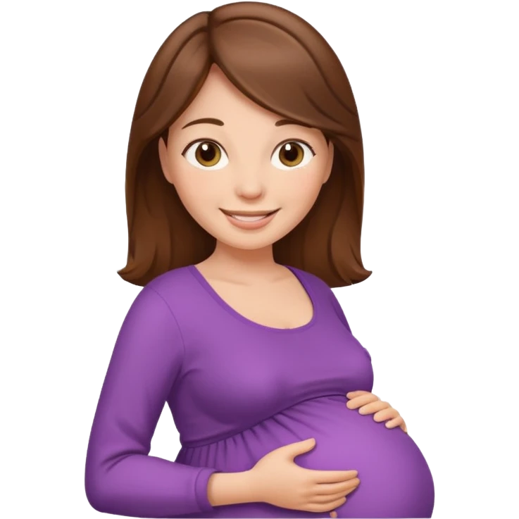pregnant woman with brown hair emoji
