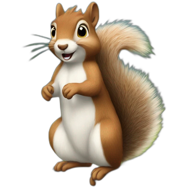 the squirrel has a very shaggy coat because of the wind emoji
