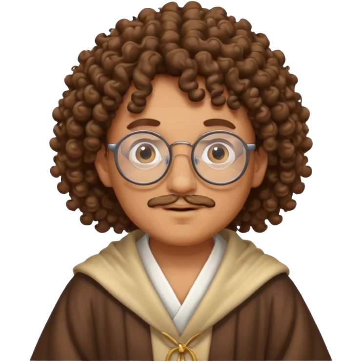 brown curly wizard wiyh glasses emoji