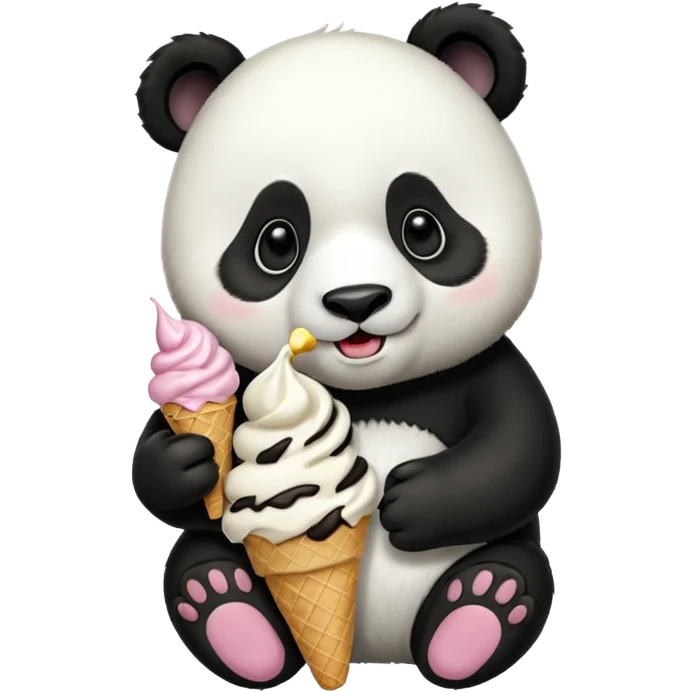 Panda eating ice cream emoji