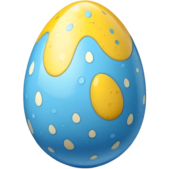 yellow and blue Easter egg emoji