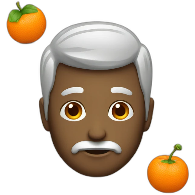 hombre con cabeza de mandarina emoji