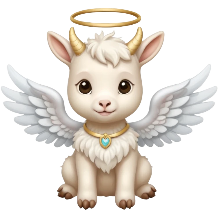 beige baby goat with angel wings  emoji