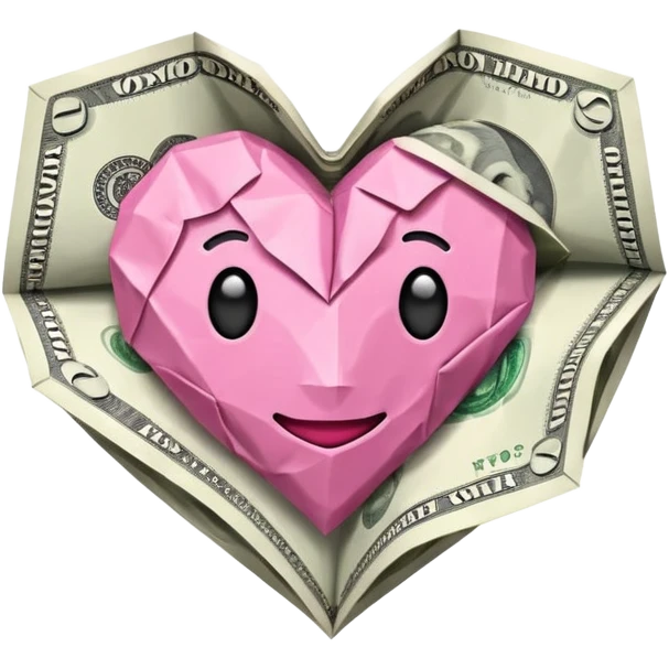 money with pink heart emoji