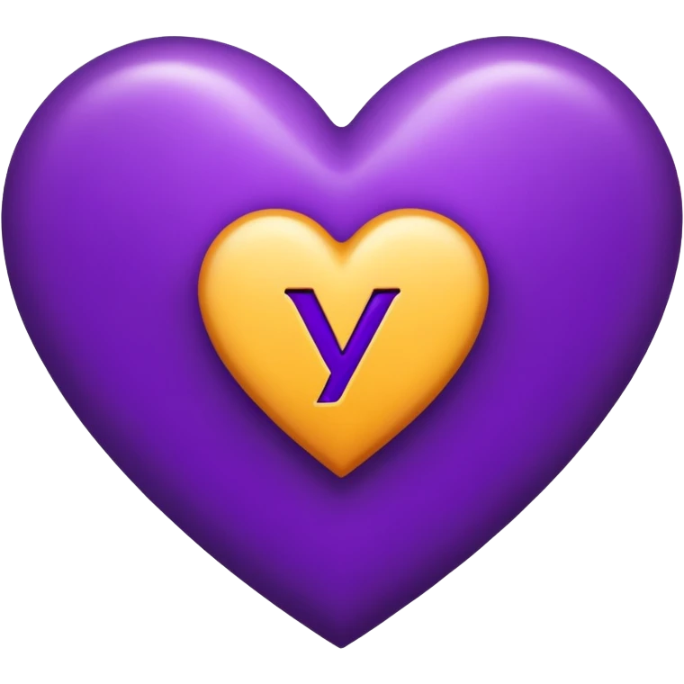 The Letter “Y” inside a Purple Heart emoji