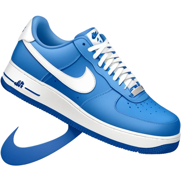 blue Nike Air Force 1 sneakers with white swoosh logo emoji
