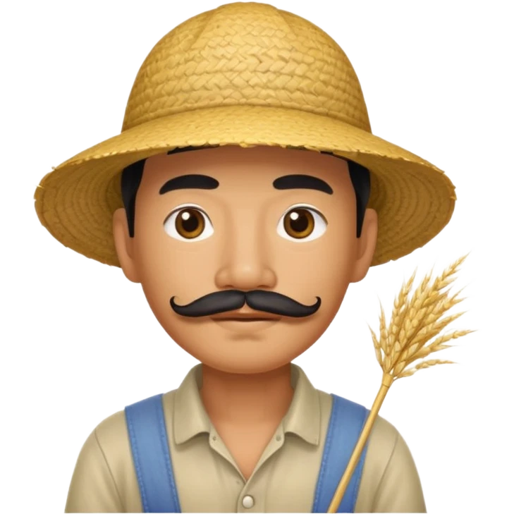 rice farmer with a chinese mustache emoji