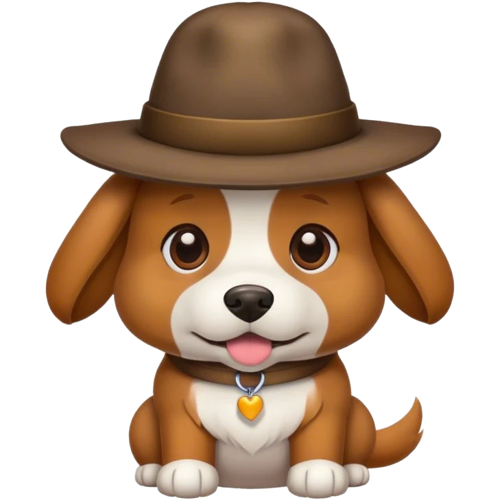 Dog wearing a hat emoji