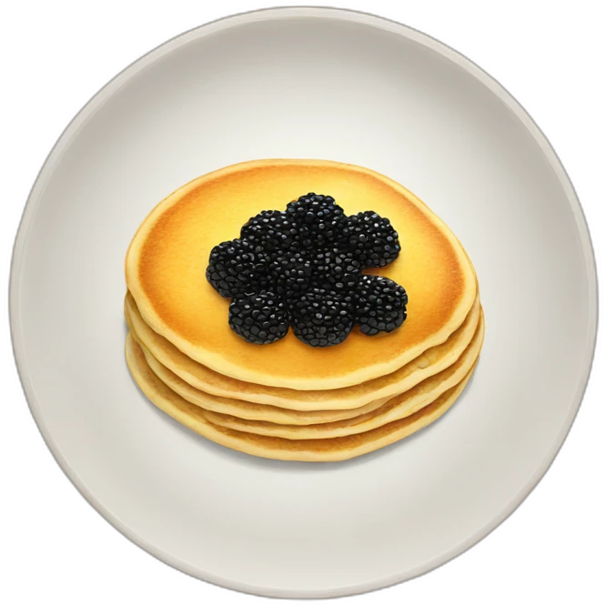 Pancake with big black caviar emoji