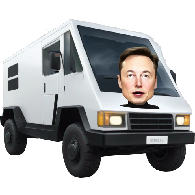 Elon musk dans le cybertruck emoji