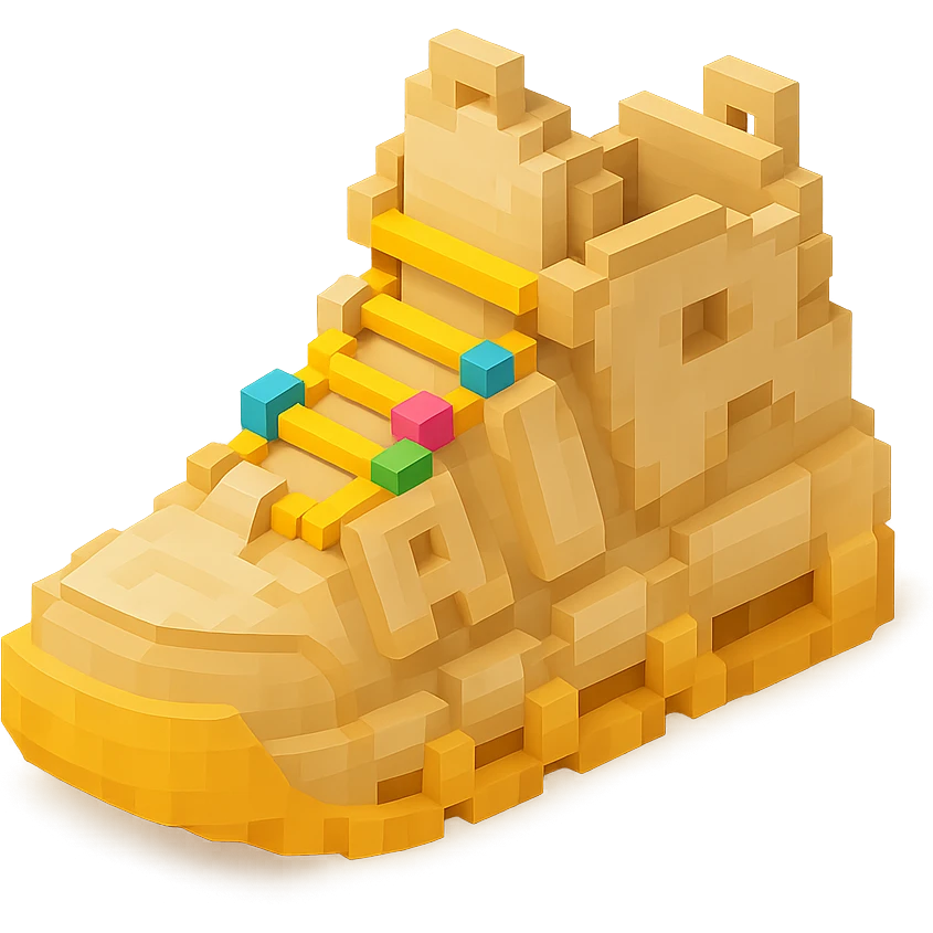 Nike Air More Uptempo sneakers in beige with colorful beads on the laces emoji