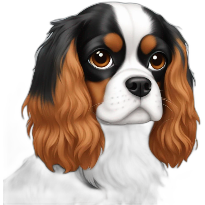 Cavalier King Charles black and white emoji