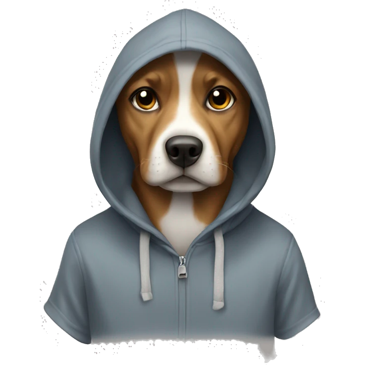 Dog wearing hoodie emoji