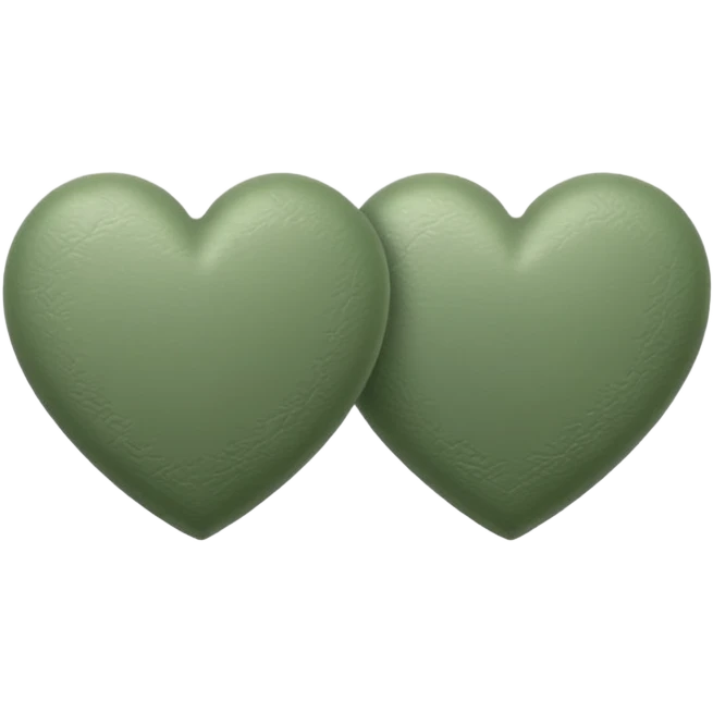 double sage green hearts one darker  emoji