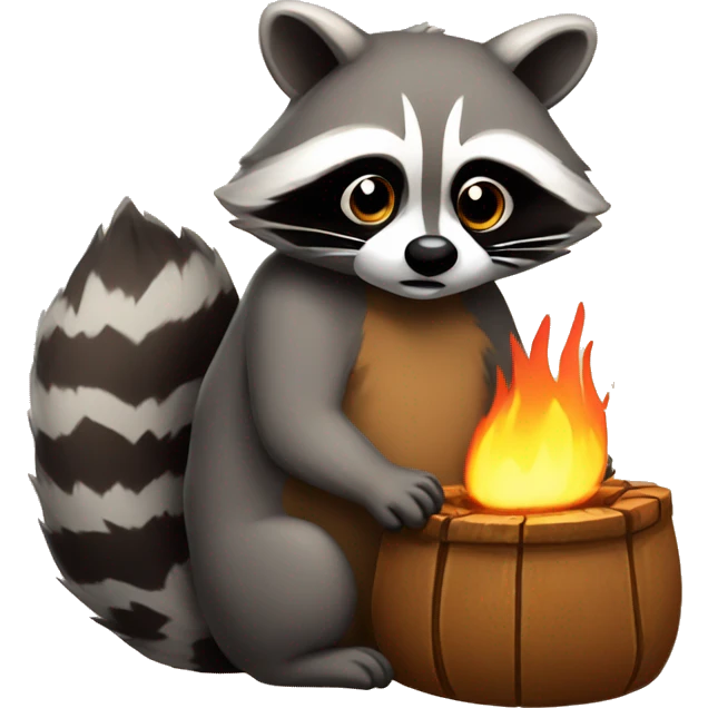 Racoon with a hearth emoji
