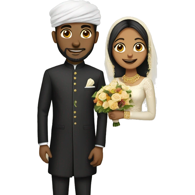 Black and Desi Muslim wedding emoji