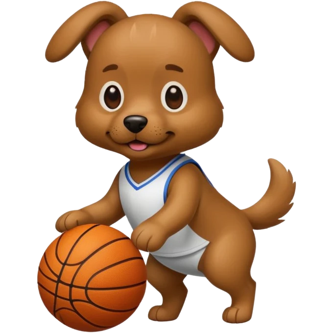 Make a emoji of a dog playing basketball emoji