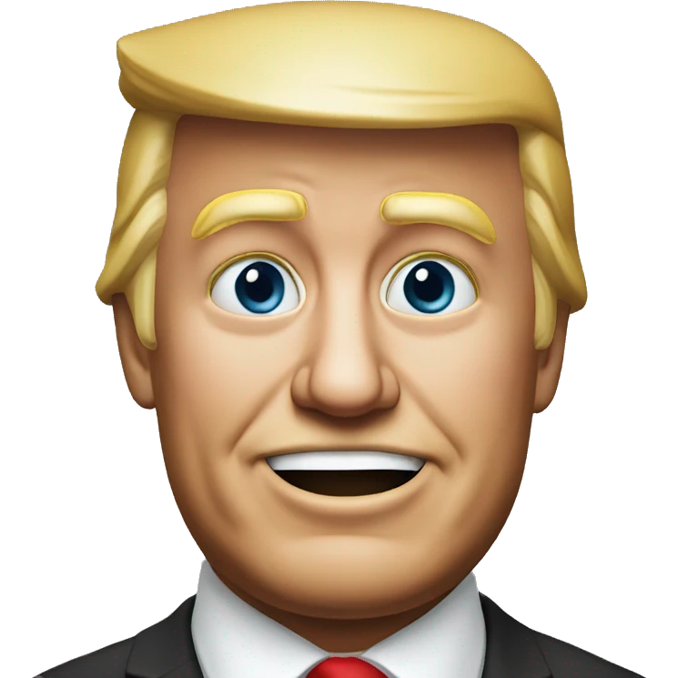 TRUMP happy photorealistic serious emoji