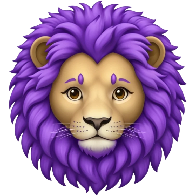 glitter purple and cian lion emoji