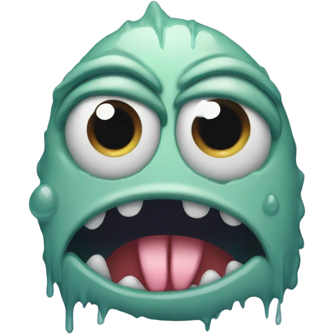 a one eye monster crying with one tear emoji