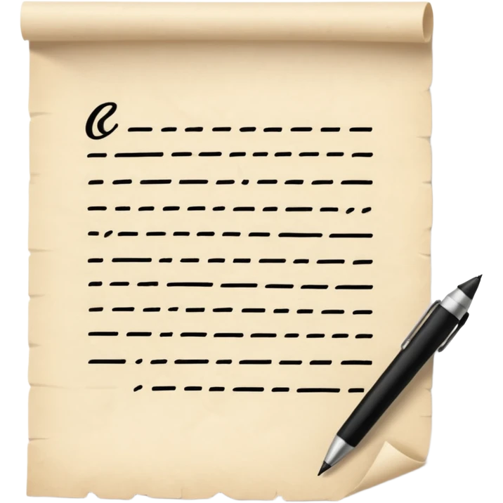 hand writing on a piece of paper emoji