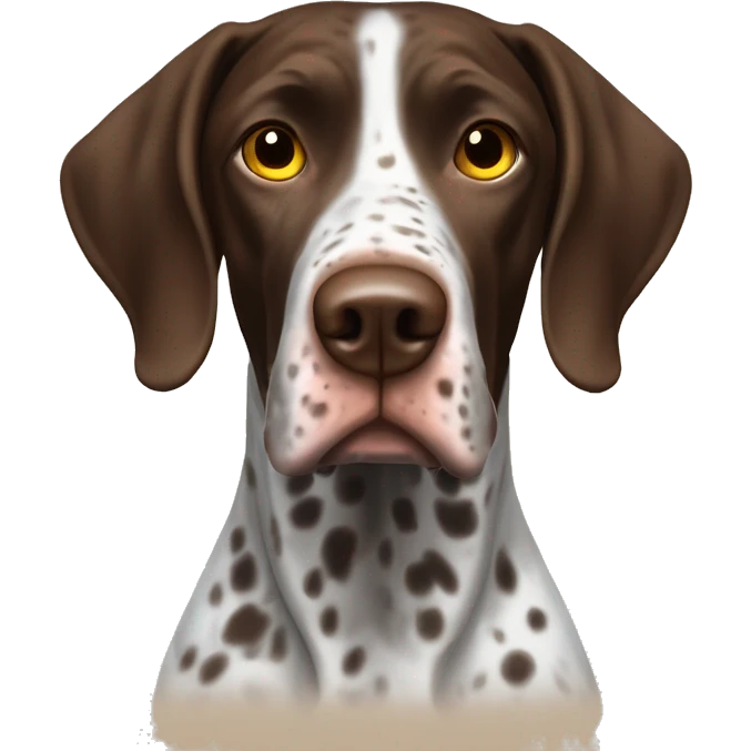 brown gsp dog French Pointer, dark brown roan with eyes, no white spots, nowhite  emoji