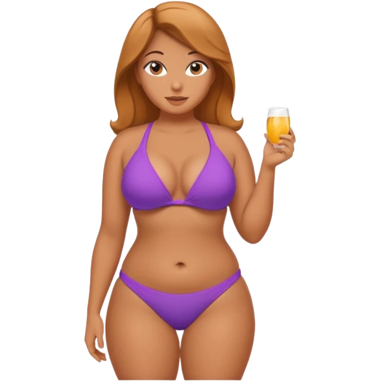 Ragazza sexy con grande fondo schiena in bikini stretto in cui si vede tutto il corpo emoji