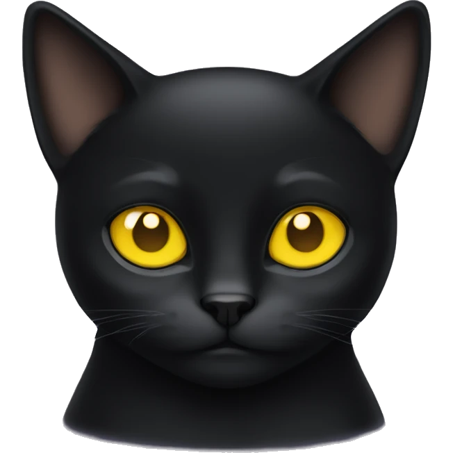 a black cat with yellow eyes curled up emoji